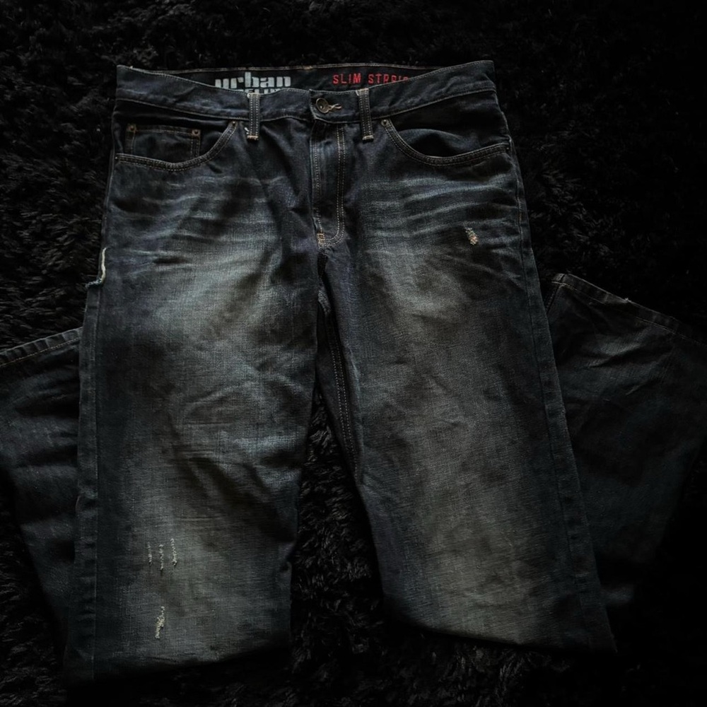 Urban Outfitters Men's Slim Straight Jeans - Dark Gray